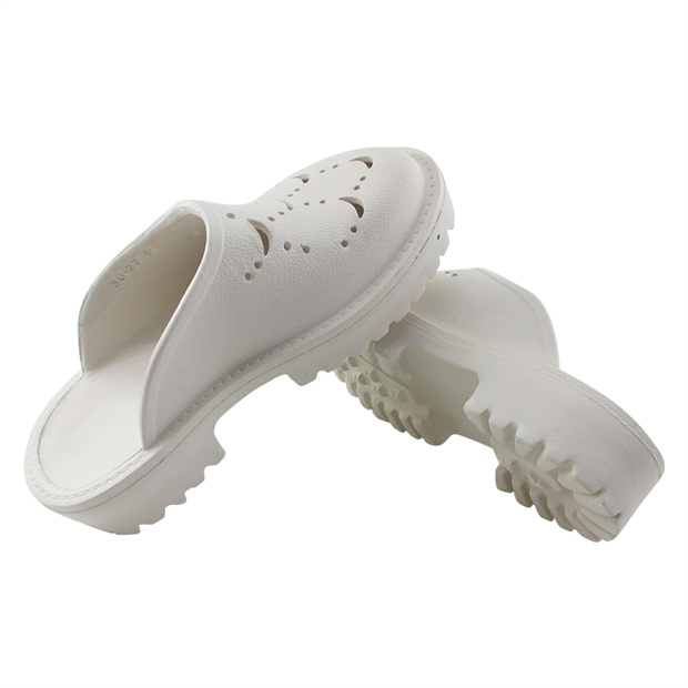 white eva rubber thick sole women sandals anti slip slide slippers closed toe low heeled wedges sandals clog shoes